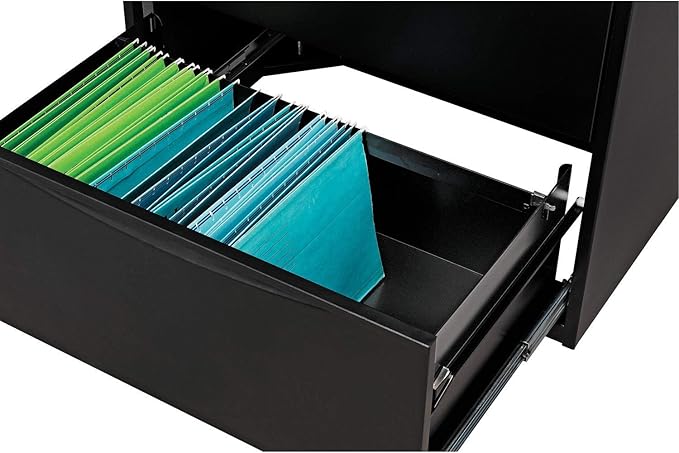 Global Industrial 36" W Premium Lateral File Cabinet, 4 Drawer, Black