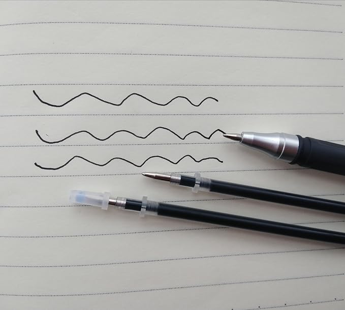 Black Gel Pens & Pen Refills,Gel Pen 0.5 mm Pen Refill Set Kit, 20 Pcs Black Ink Pen Refills with 3 Gel Pens. (Black Pen & Refill)