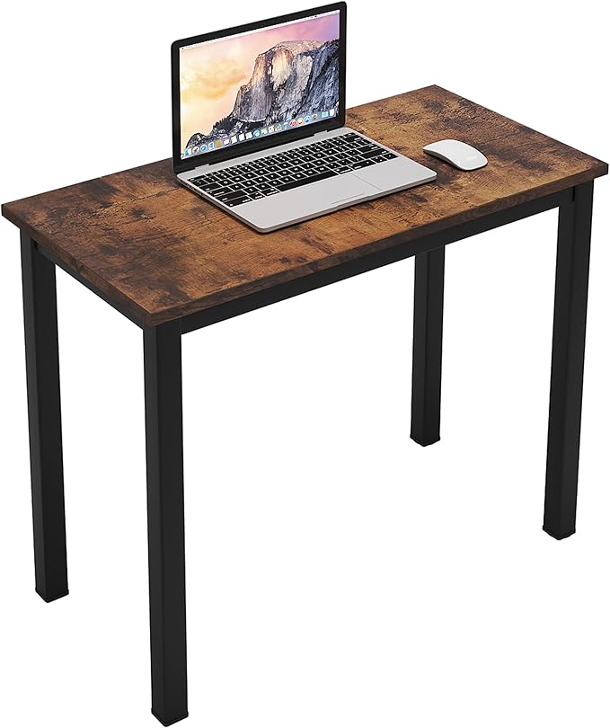 sogesfurniture 31.5 inches Sturdy Writing Desk for Small Spaces, Home Office Desk Computer Desk Gaming Desk Computer Table Sturdy Writing Workstation for Home Office, Brown