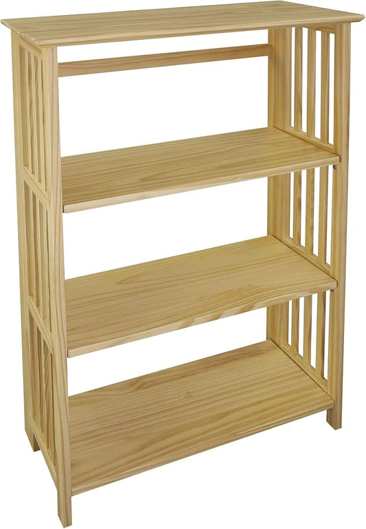 Casual Home Soho Manhattan 4-Shelf Folding Bookcase 26"" Wide - Natural (333-40)