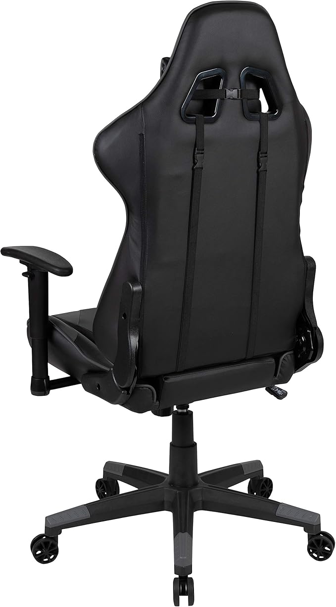 Flash Furniture X20 Gaming Chair Racing Office Ergonomic Computer PC Adjustable Swivel Chair with Fully Reclining Back in Gray LeatherSoft