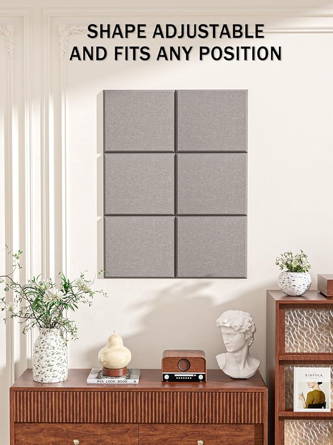 Hsurbtra Cork Board for Wall 24 x 18 Inch, 6 Pack Felt Bulletin Notice Board with Pushpins for Office Home School Farmhouse Wall Decor, Khaki