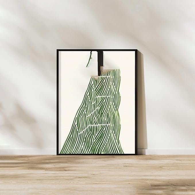 Women Portrait Wall Art Fashion Female Paiting Feminine Wall Art Modern Abstract Female Portrait Pictures Wall Decor for Home Living Room Bedroom 16x24Inch Unframed Green Color Abstract Line Art