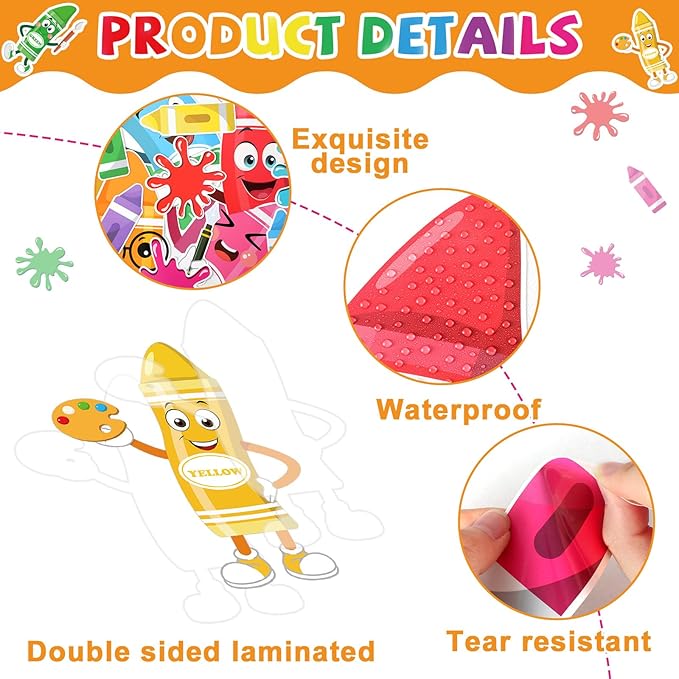 gisgfim Color Crayon Bulletin Board Decorations Set This is Where The Fun Classroom Decor Colorful Crayons Paper Cutouts Back to School Bulletin Board Decor for School Home Chalkboard Wall