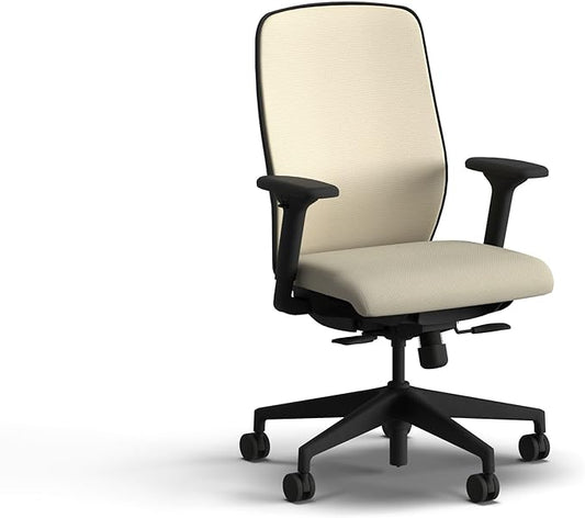HON Nucleus Task Chair, Spectrum Mesh, Standard Synchro-Tilt Control, Office Chair with Lumbar Support, Height and Width Adjustable Arms, Black Frame, Linen