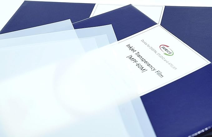 DURICO Translucent PET 5.3mil (135micron) Inkjet Film in Sheets for Screen Printing (8.5x11 IN/ 50 sheets)