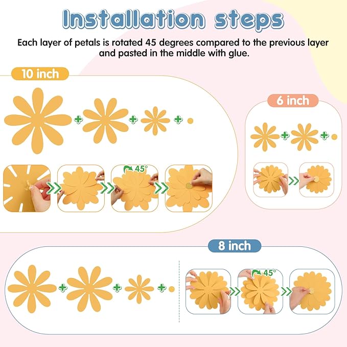 18 Pcs Paper Flowers Decorations for Wall DIY Flower Bulletin Board 3D Fiesta Paper Floral Backdrop Decoration for Photo Backdrop Classroom Back to School Party(Macaron Color)
