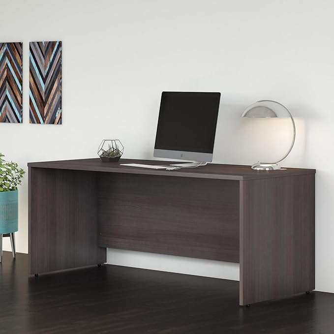 Bush Business Furniture Studio C 72W Computer Desk with Wire Management and Modesty Panel in Storm Gray, Professional Table for Home Office and Corporate Office