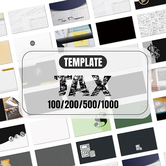 Business Cards Customize with Tax Templates, Custom Business Cards Personalized with Your Logo, 3.5"X 2" 300gsm Matte Paper for Small Business