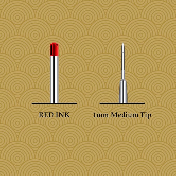 Origin-Joy 30 PCS Ink Pen Refills, Replaceable Ballpoint Pen Refills, 1mm Medium Tip (Red)
