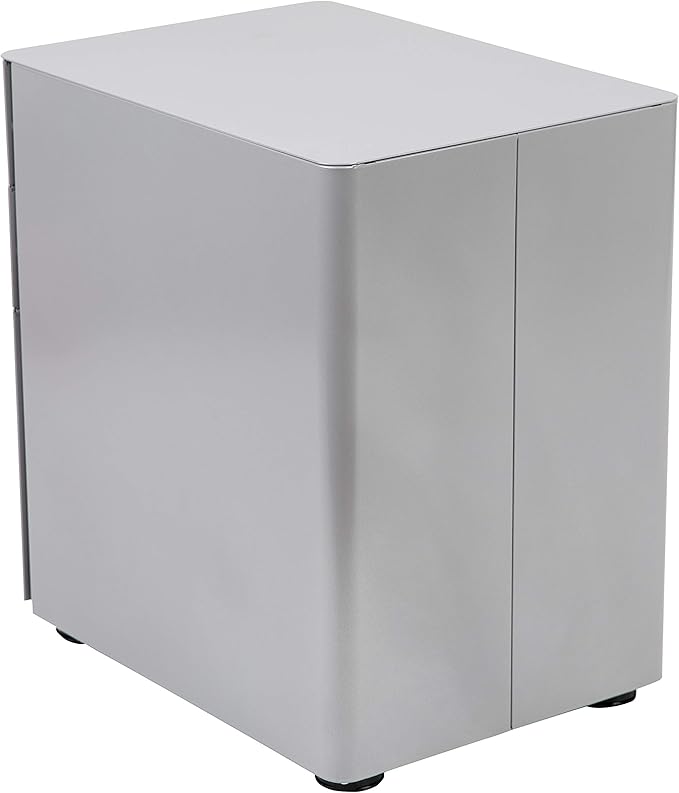 EMMA + OLIVER Modern 3-Drawer Mobile Locking Filing Cabinet Storage Organizer-Gray