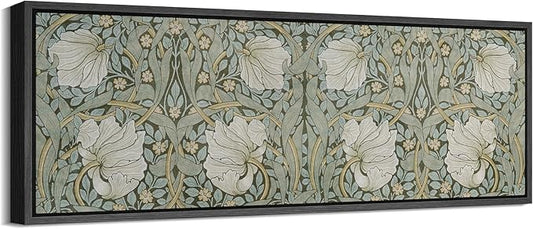 SIGNFORD Large Framed Canvas Vintage Nouveau Floral Pattern Illustrations Modern Art Calm Warm for Living Room, Bedroom, Office - 60"x20"