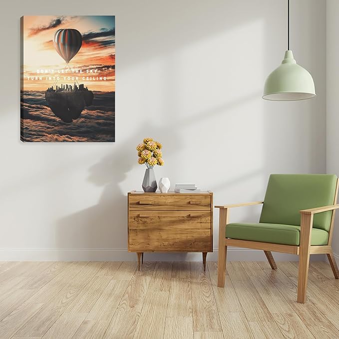 Inspirational Office Wall Decor Motivational Wall Art Canvas Art Wall Painting Picture for Bedroom Living Room Decor Poster Prints Decorations Positive Office Decor Framed Artwork 12" x16