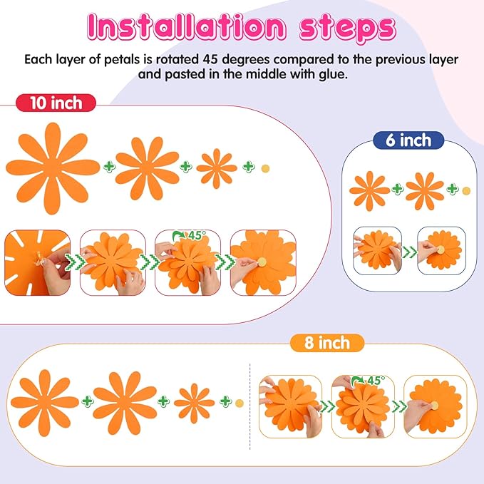 18 Pcs Paper Flowers Decorations for Wall DIY Flower Bulletin Board 3D Fiesta Paper Floral Backdrop Decoration for Photo Backdrop Classroom Back to School Party (Dark Color)