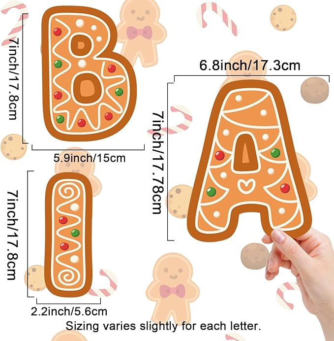 150 PCS Large 6" Bulletin Board Letters Set, Gingerbread Classroom Alphabet Cutout Letter for Christmas Bulletin Board Display Home School, A Great Helper to Inspire Students' Learning Interest