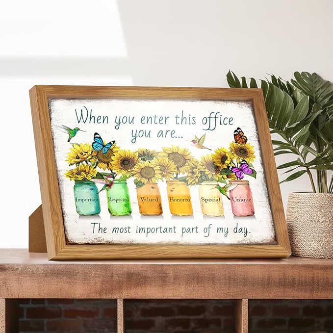 Inspirational Office Wall Art & Decor FRAMED - Motivational Posters - Positive Quotes Wall Decor - Home Office Decoration - Teamwork Art - Inspirational Gifts - Entrepreneur Gifts - 8x10 Picture Sign