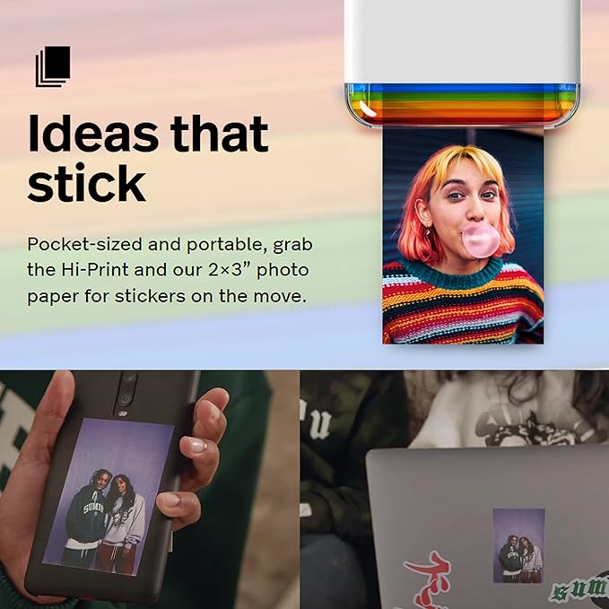 Polaroid Hi-Print 2X3 Paper Cartridge 20 Sheets + Purple Album Holds 64 Photos