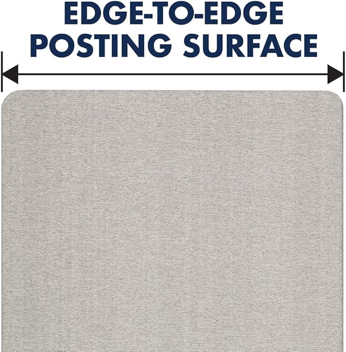 Quartet Bulletin Board 36"W x 24"H Fabric Cork Board Alternative for Office School or Home Décor, Gray (7683G)