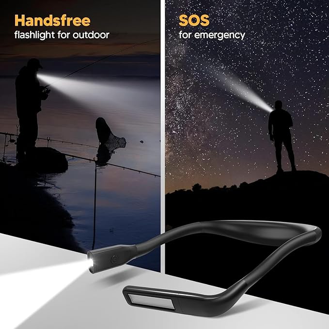 Neck Reading Light Book Lovers Gifts,Mothers Day Gifts for Wife Grandma Nana Rechargeable Book Light for Reading at Night in Bed Reading Accessories, Sewing Crochet Accessories Knitting Gifts for Mom