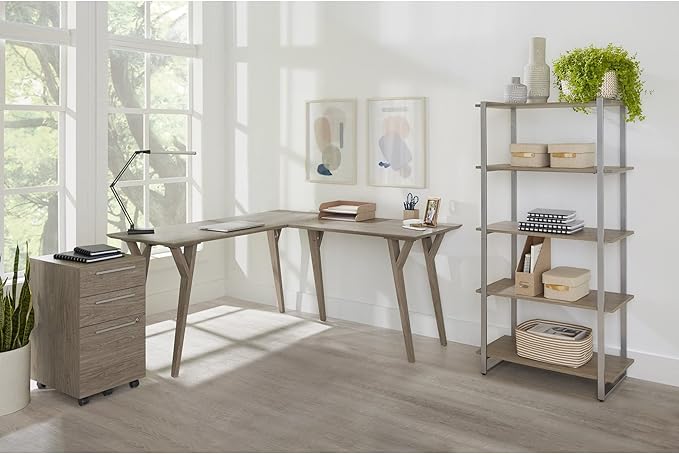 Realspace® Trezza 19" D Vertical 3-Drawer Mobile File Cabinet, Light Oak