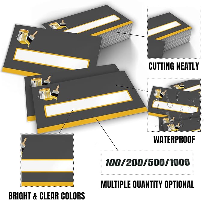 Business Cards Customize with Painting Services Templates, Custom Business Cards Personalized with Your Logo, 3.5"X 2" 300gsm Matte Paper for Small Business