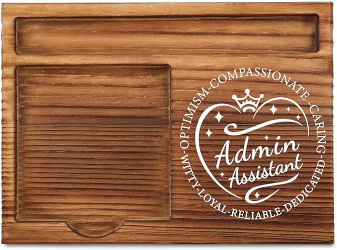 THRXOBN Desk Organizer for Admin Assistants & Office Professionals - Natural Wood with Slots for Notes, Pens, and Small Office Supplies – Stylish & Practical Workspace Solution,WSH17