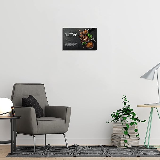 BWSPACE Coffee Bean Decor Canvas Wall Art for Kitchen, Bar, Home Office - Modern Decorations Sign Artwork Painting Ready to Hang (30x40 inches)