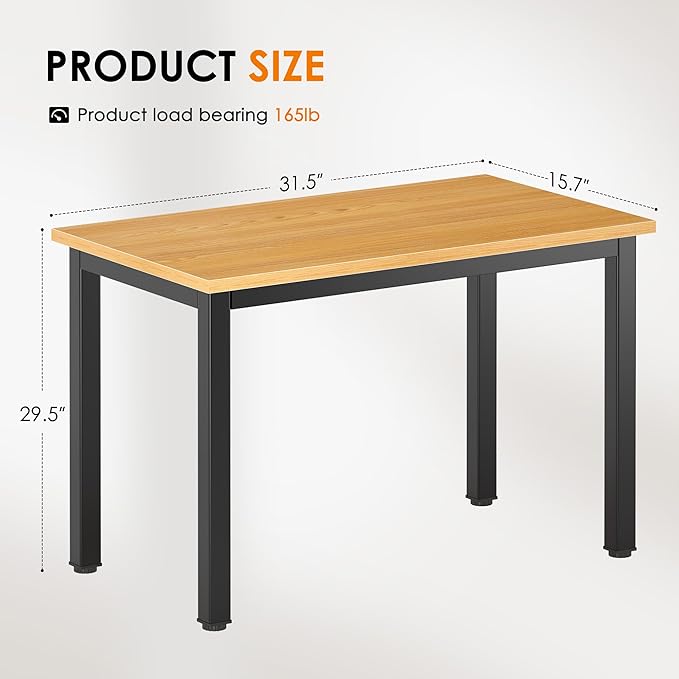SogesHome 31.5inches Computer Desk PC Desk Office Desk Workstation for Home Office Use Writing Table, Teak(31.5''Lx15.75''W)