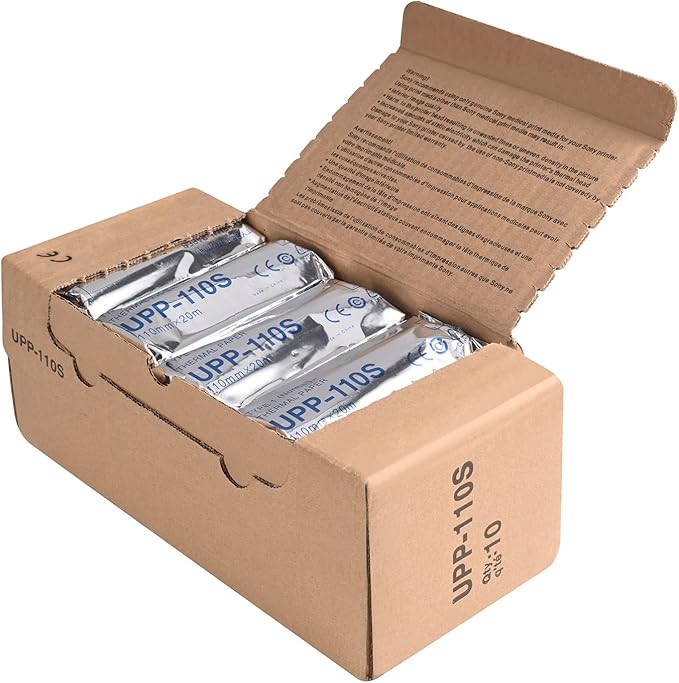 UPP-110S Type I Black and White Video Thermal Ultrasound Paper Film/Media 10 rolls,Replacement for Sony Upp-110s,110 mm x 20m