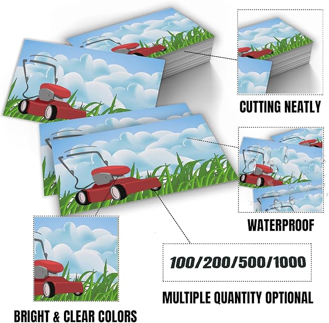 Business Cards Customize with Landscaping Services Templates, Custom Business Cards Personalized with Your Logo, 3.5"X 2" 300gsm Matte Paper for Small Business