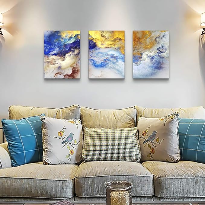 Abstract Wall Art for Living Room Bedroom Decoration Office Wall Decor Wall Artworks 3 piece Bathroom decor Giclee posters Abstract Watercolor painting Canvas Prints Pictures modern Home decor Art