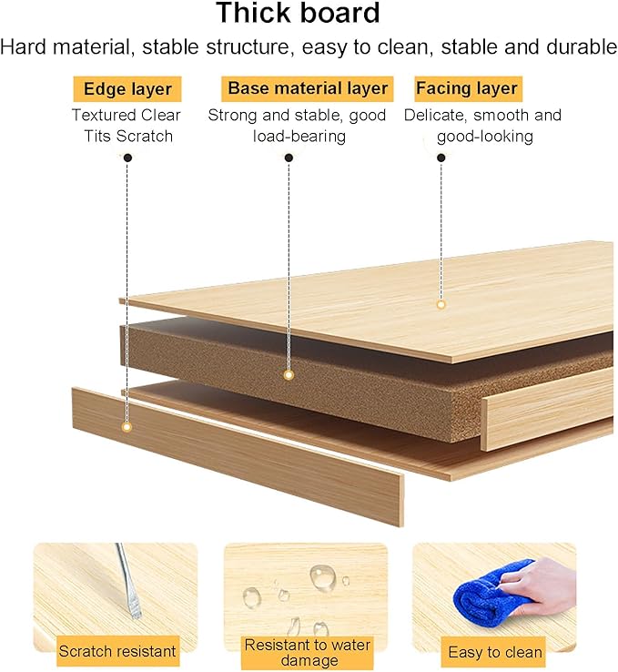 Minimalist Pc Desk, Industrial Home Office Desk, Sturdy Work Study Writing Desk with Solid Wood Legs,Modern Computer Table Workstation for Living Room Bedroom(120x55x75cm(47x22x29inch), Wood)