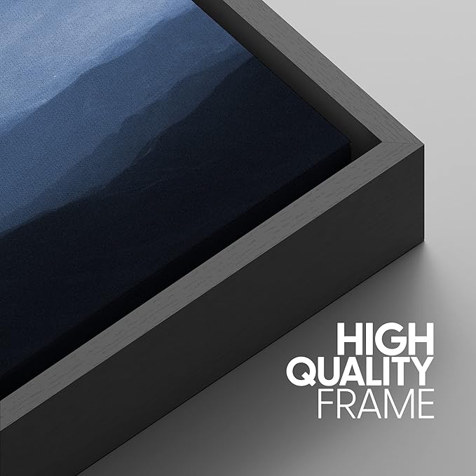 SIGNWIN Framed Canvas Print Wall Art Set Aerial View Misty Mountain Forest Valley Nature Wilderness Photography Modern Art Rustic Scenic Relax/Calm for Living Room, Bedroom, Office - 16"x24"x3 Black