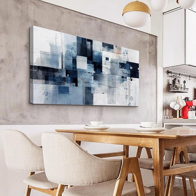 Lapremoly Abstract Canvas Wall Art - Large Color Block Wall Decor for Living Room, Office, Bedroom - 24"X48"