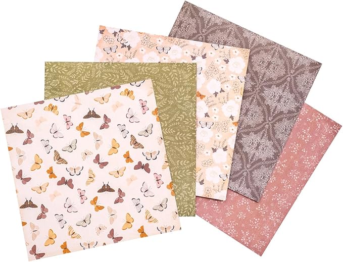 DCWV Printed Cardstock Paper 12x12, 36 Sheets of Scrapbook Paper for Crafts and Card Making, Double Sided Heavy Duty Cardstock with Foil Accents - English Garden