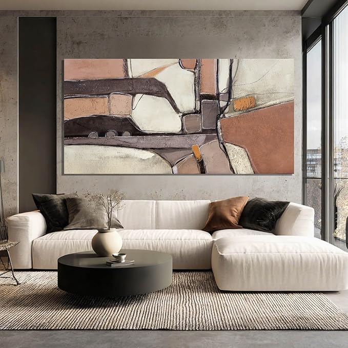 Large Wall Art Grey Canvas Art Wall Decor and Abstract Wall Art Framed for Living Room, Bedroom, and Office, 24" x 48"