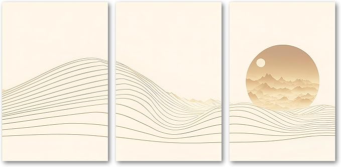 120 x 60 TOTAL - Landsape of lines Wall Art Canvas Geometric Print modern minimalis, office art - 3 Panel Split