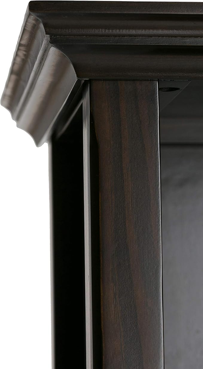 SIMPLIHOME Amherst Bookcase - 70 inch Tall 5-Shelf Solid Wood Bookshelf in Hickory Brown, Transitional Storage for Living Room, Study Room or Office with Adjustable Shelves and Tapered Legs