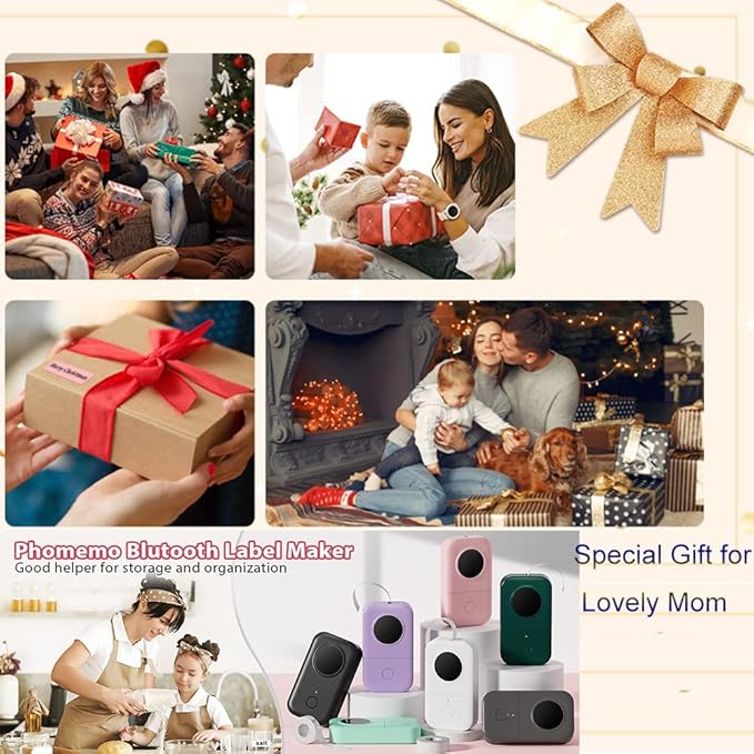 Phomemo Label Maker Machine with Tape, D30 Small Label Maker 12mm 0.47 White for Organizing, Bluetooth Wireless Thermal Sticker Printer Home School Office Supplies