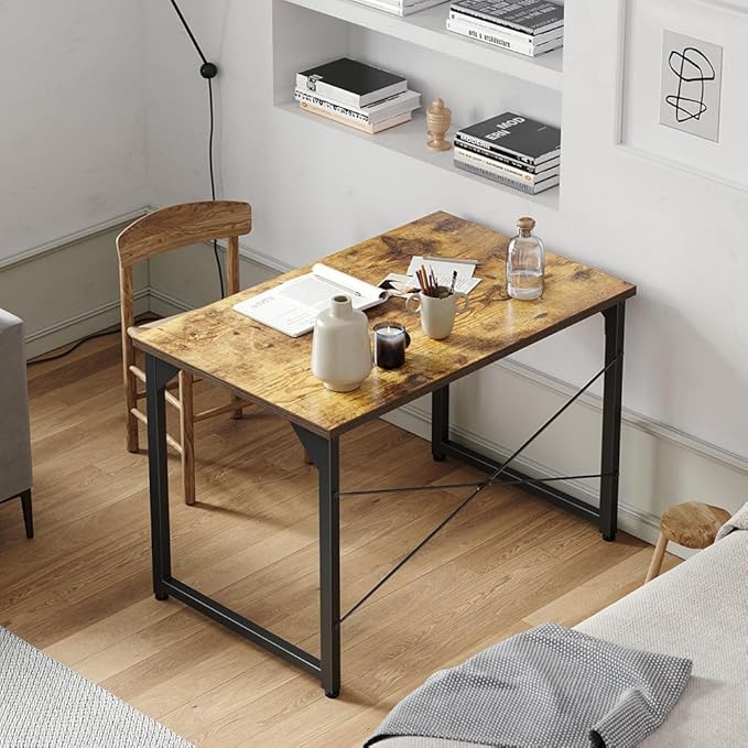 CubiCubi Computer Desk, 32 inch Small Home Office Desk for Small Spaces, Modern Simple Style for Home, Office, Study, Writing, Deep Brown