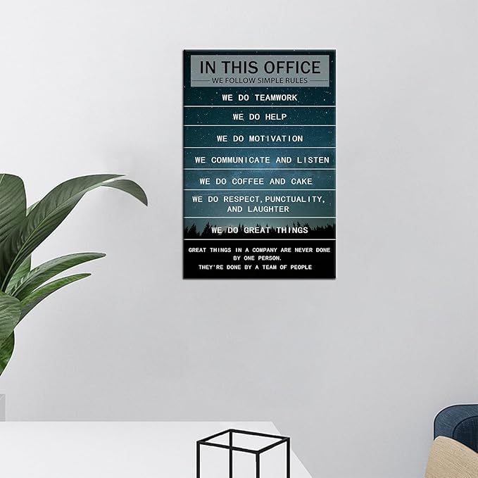 Inspirational Canvas Wall Art Motivational In This Office Canvas Poster Print Artwork for Modern Home Bedroom Living Room Office Wall Decoration Ready to Hang [12''Wx18''H]