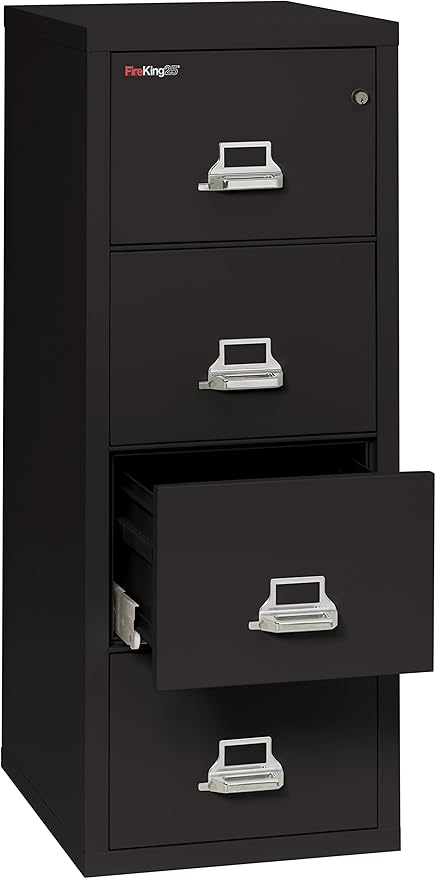 Fireproof Vertical File Cabinet, 4 Legal Sized Drawers, 52.25in H x 20.81in W x 25.06in D, Made in The USA