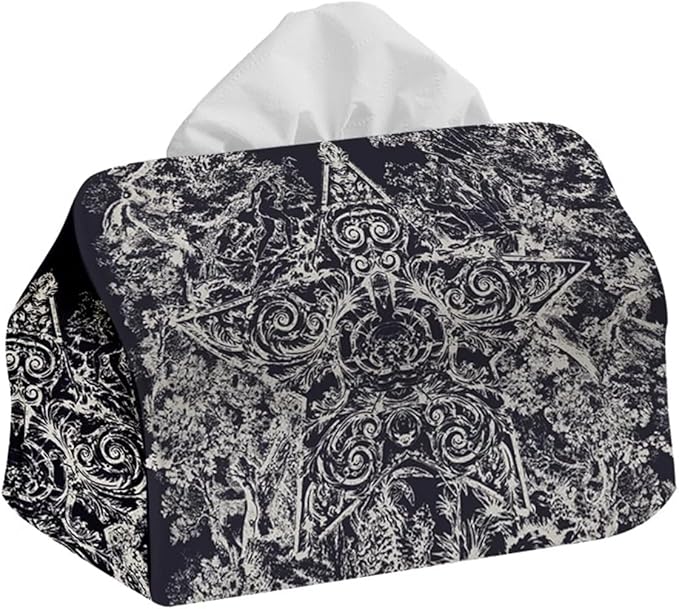 Stylish Tissue Box Modern Cloth Tissue Box Refined Tissue Box Cover and Simple Napkin Box for Bathroom Vanity Countertop Desk Gift Office Modern Tissue Box (Color : Blue, Size : Small) (Black Large)