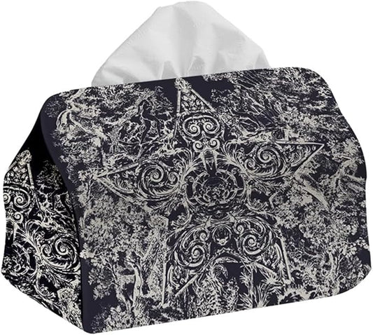Stylish Tissue Box Modern Cloth Tissue Box Refined Tissue Box Cover and Simple Napkin Box for Bathroom Vanity Countertop Desk Gift Office Modern Tissue Box (Color : Blue, Size : Small) (Black Large)