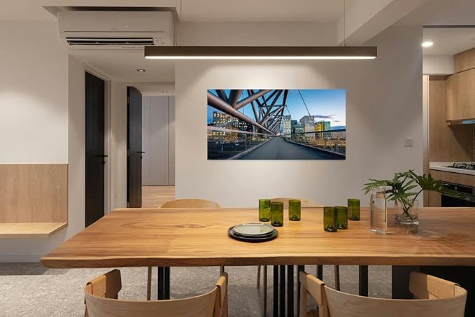 Canvas Wall Art for Living Room Bedroom Modern Skyline Oslo Norway at Sunset Panorama Big Large Wall Art Decor Framed Painting Wall Pictures Prints Artwork Office