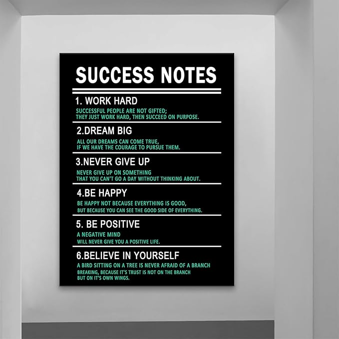 Motivational Quotes Canvas Wall Art Inspirational Success Notes Positive Poster Print Entrepreneur Quote for Home Living Room Office Wall Decoration Stretch and Framed [30''Wx 40''H]