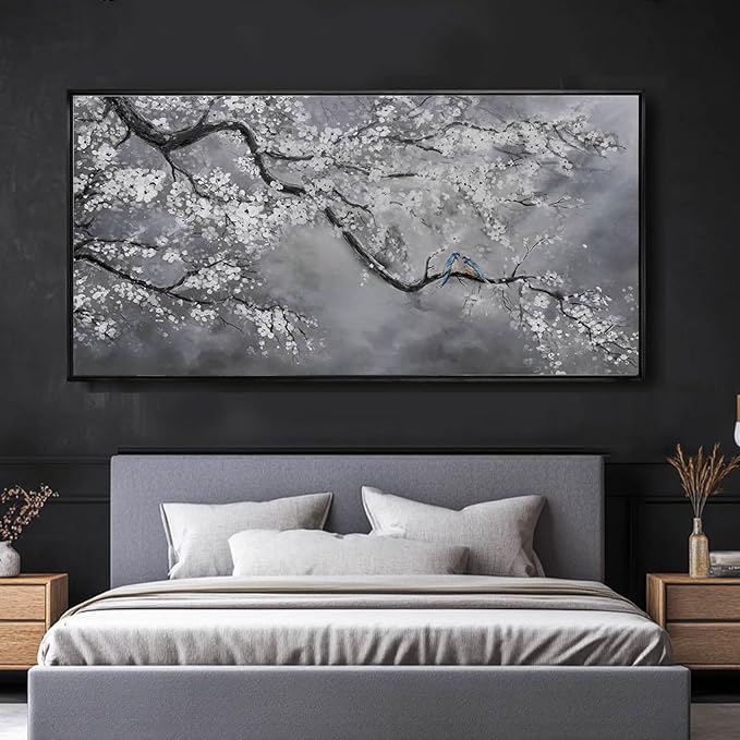 Artexist Flower Canvas Wall Art Black and White Wall Poster Scenery Wall Decor 36"x70" Print Pictures for Dining Room Area Bedroom Artwork