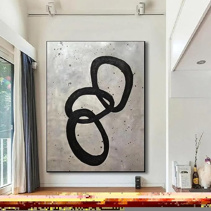ZHMANLUCK Large Wall Art Abstract Wall Paintings Office Wall Pictures Room Mural Decoration Art Work 60x90cm/(24"x36") with-Black-Frame