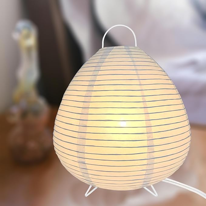 Paper Lamp Desk Lantern Table Lamps Rice Paper Bedside Nightstand Portable Small Light for Living Room Bedroom (1, 14.5"x12"x12")