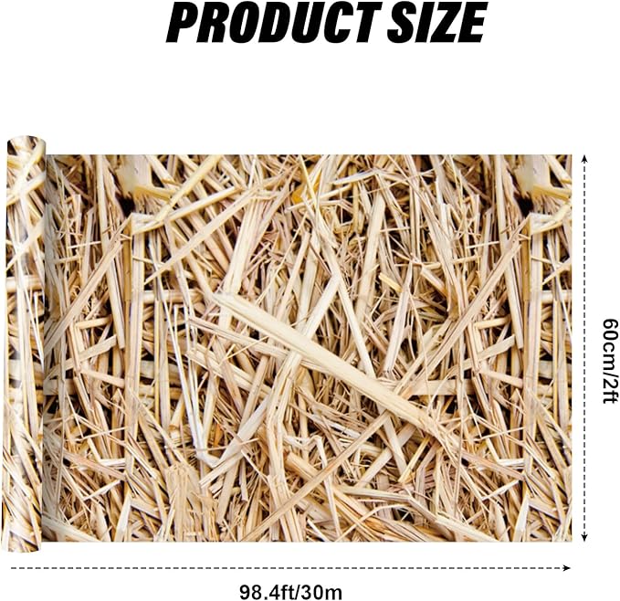 Tenceur Wrapping Paper Roll Bulletin Board Borders Paper Fade Resistant Decorative(24 Inch X 100ft,Straw)